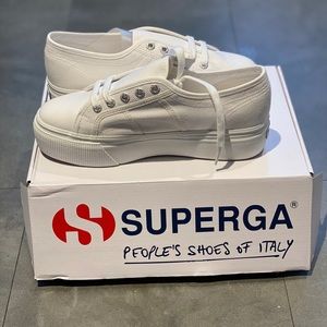 Superga White platform acotw shoes